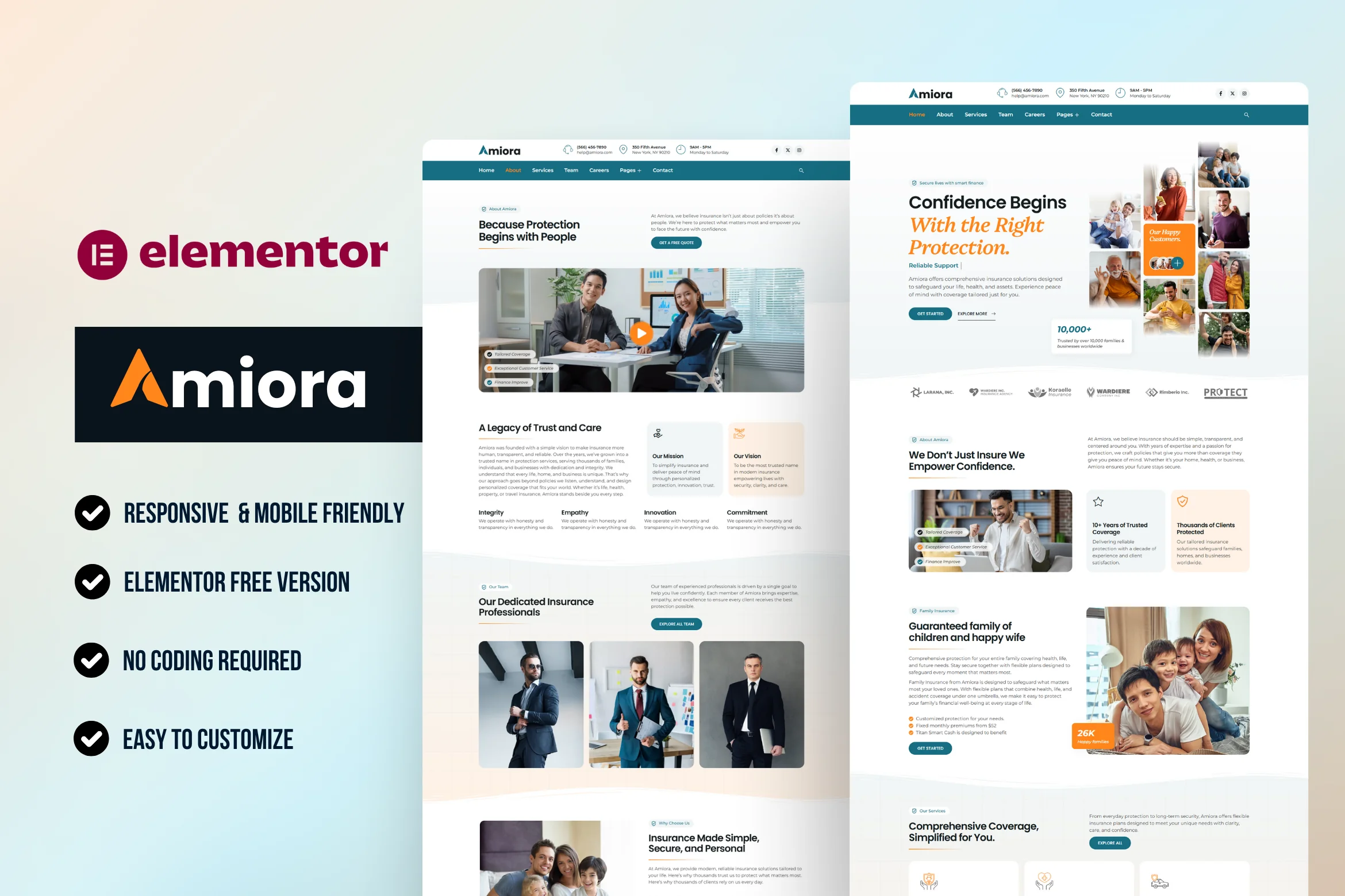 Amiora - Best other niches WordPress Elementor Template Kit