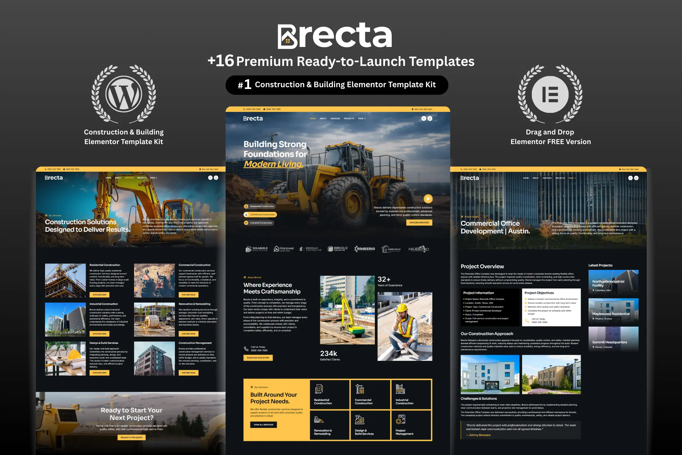 Brecta - Best construction WordPress Elementor Template Kit