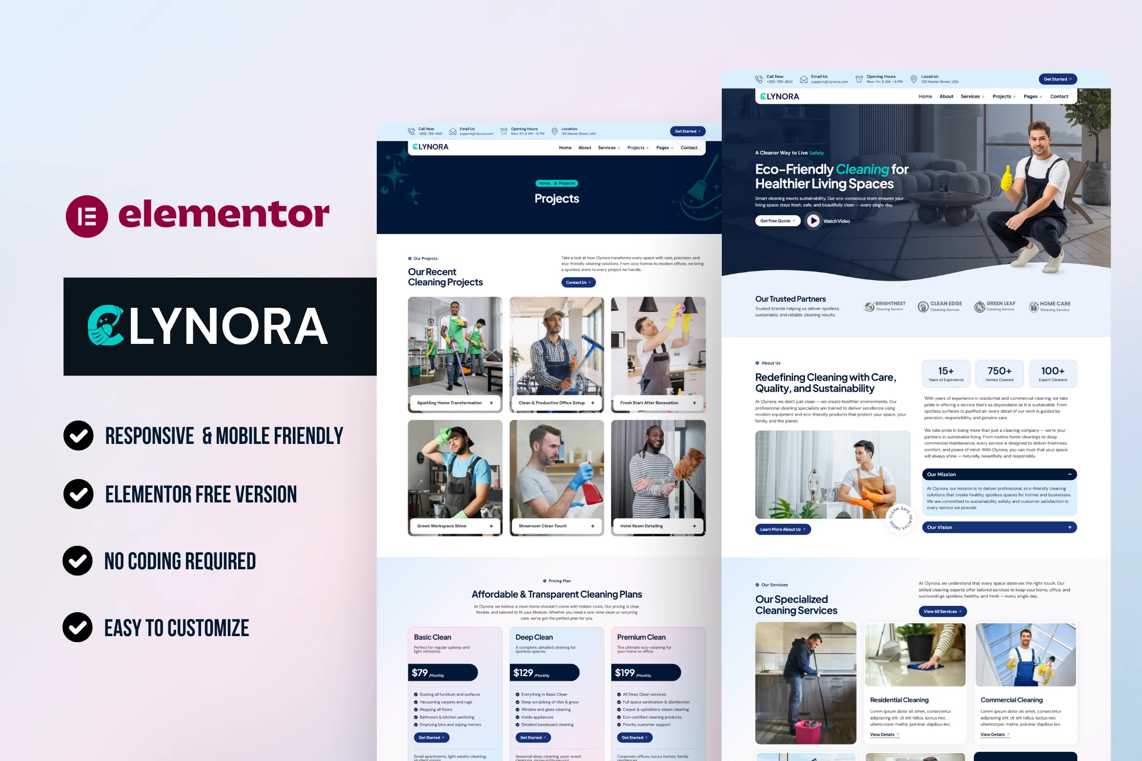 Clynora - Best home services WordPress Elementor Template Kit