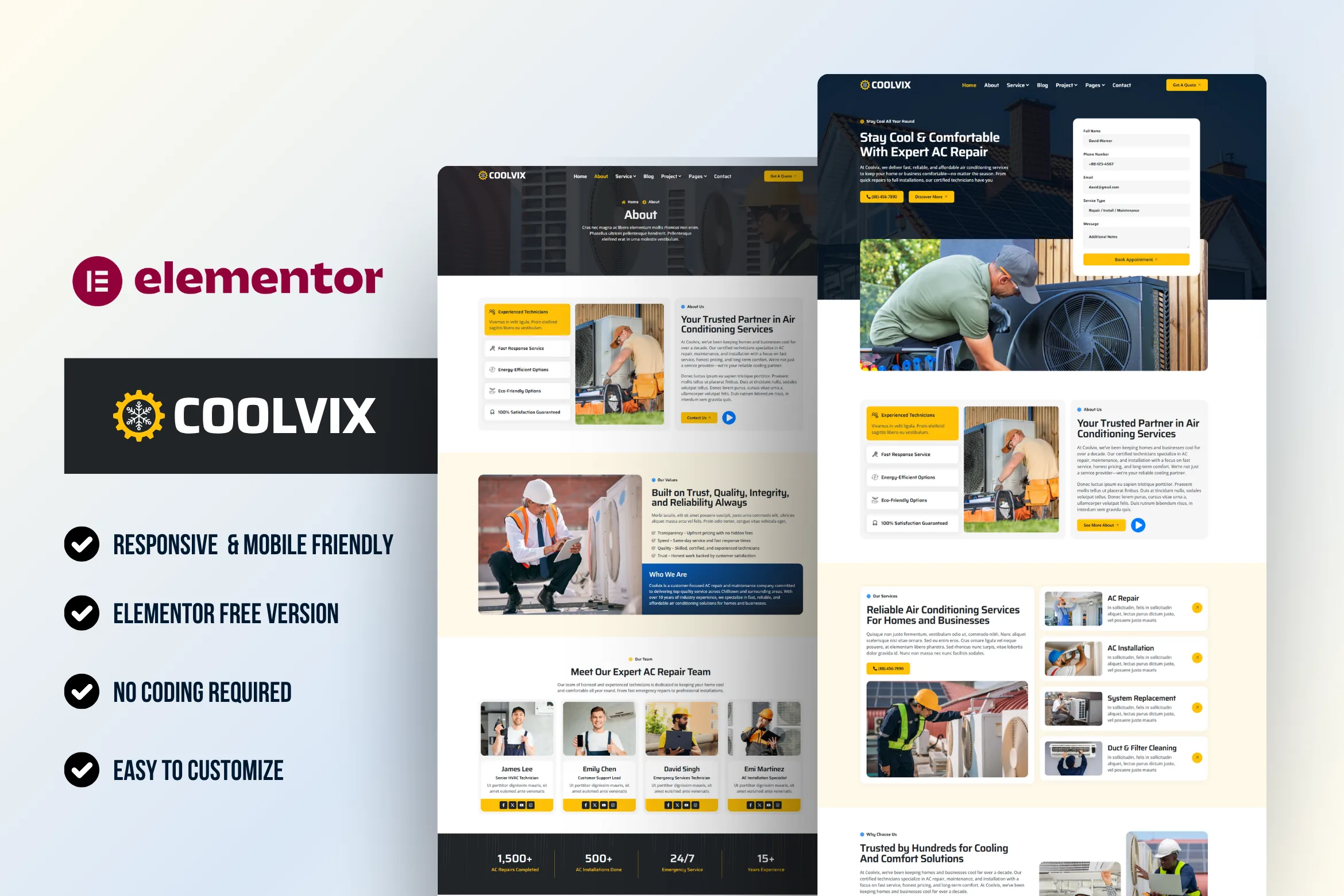 Coolvix - Best home services WordPress Elementor Template Kit