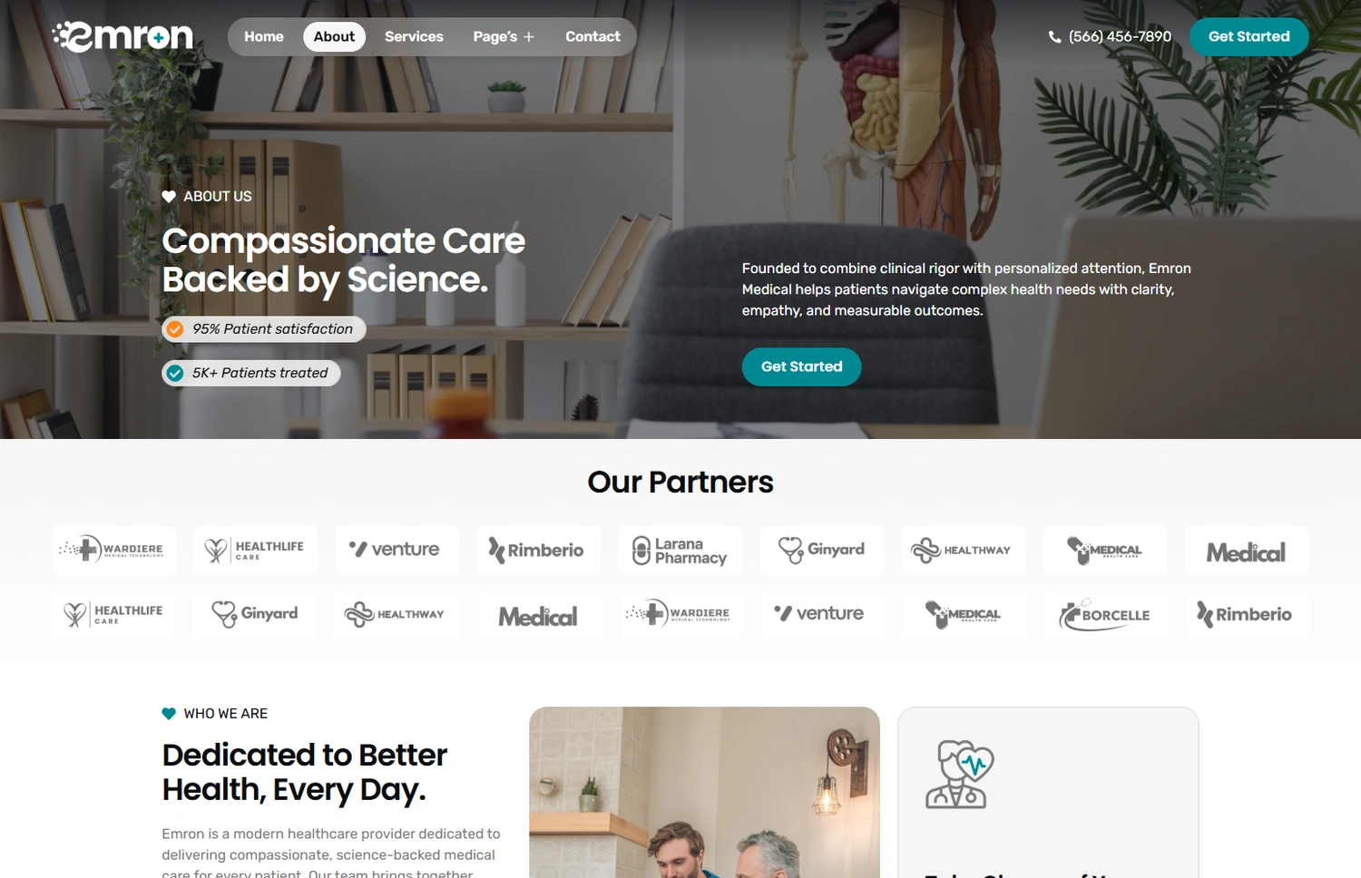 Emron WordPress Elementor template About section layout