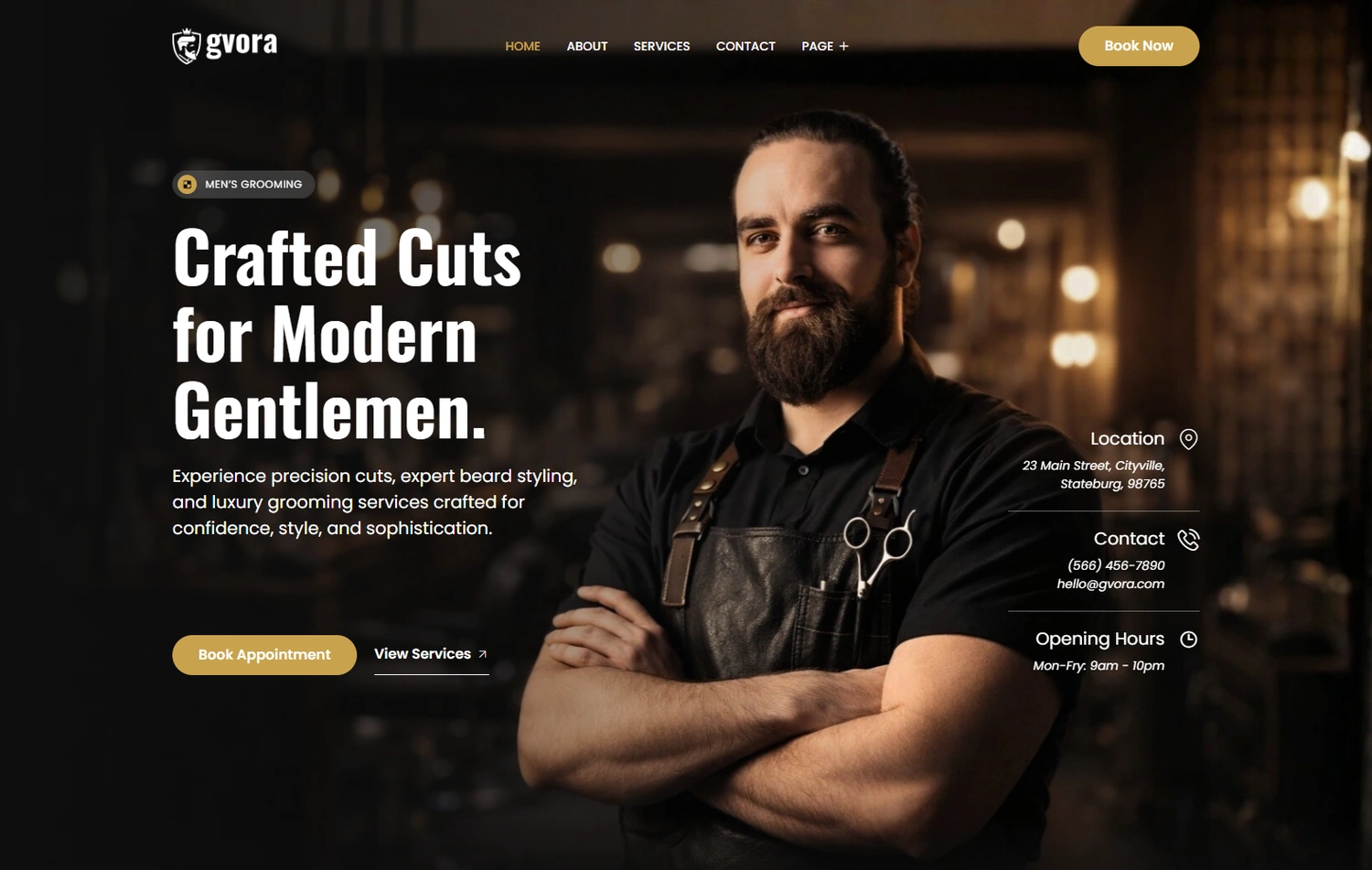 Gvora other niches WordPress template homepage hero section preview