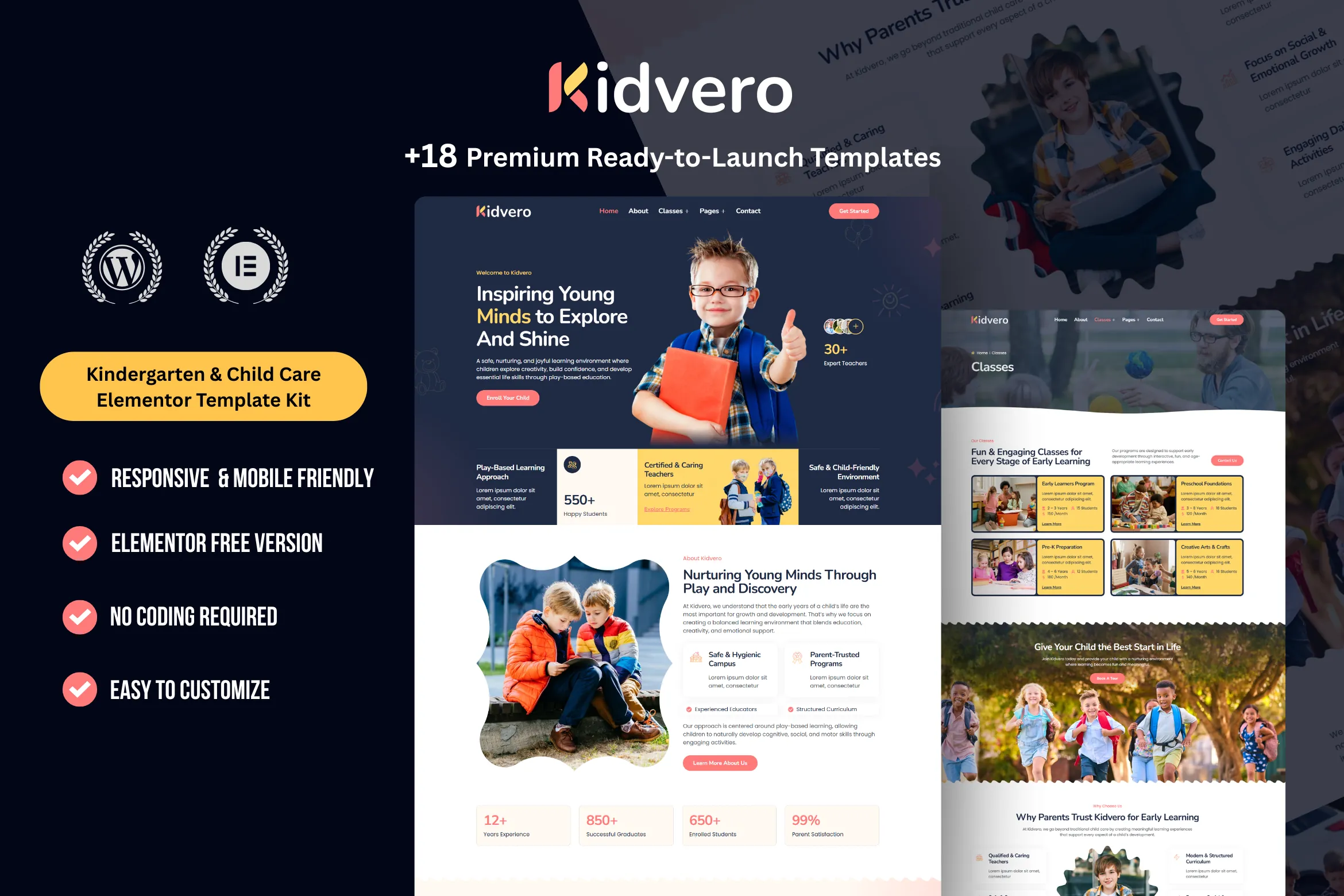 Kidvero - Best education creative WordPress Elementor Template Kit