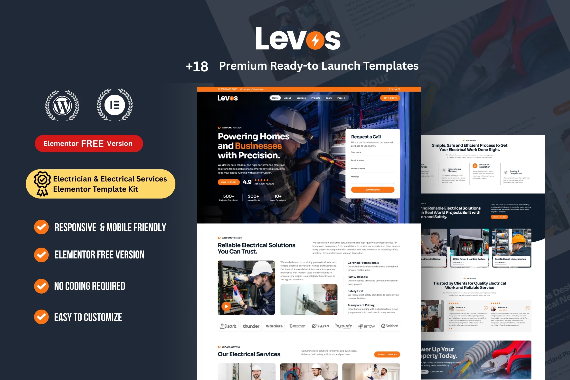 Levos - Best repair services WordPress Elementor Template Kit