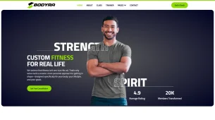 Bodyra - Best fitness personal trainer WordPress Elementor Template Kit