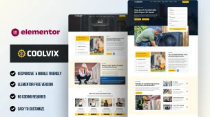 Coolvix - Best home services WordPress Elementor Template Kit
