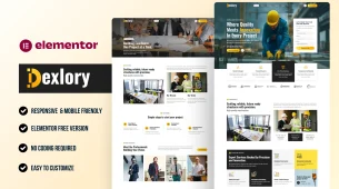 Dexlory - Best construction WordPress Elementor Template Kit