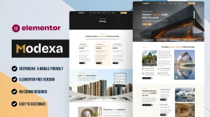 Modexa - Best interior architecture WordPress Elementor Template Kit