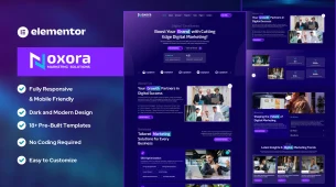 Noxora - Best marketing agency WordPress Elementor Template Kit