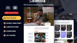 Solmiva - Best addiction mental health WordPress Elementor Template Kit