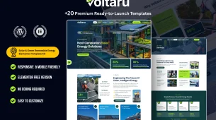 Voltaru - Best solar energy WordPress Elementor Template Kit